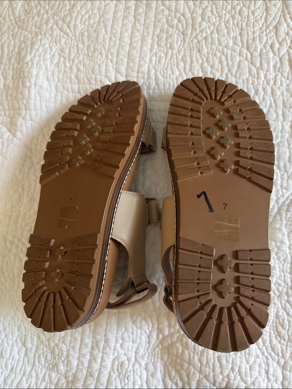 Madewell The Leilah Sandal- leather, adjustable- Women’s size 7 Flax - Picture 4 of 6
